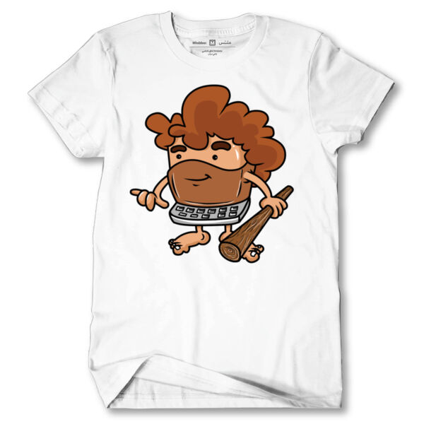 Caveman White Tshirt Thumbnail